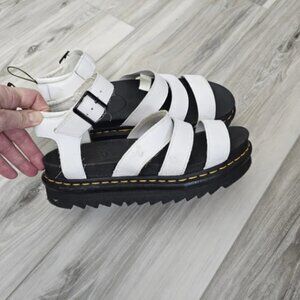 DR MARTENS Dr Doc martens white leather blaire platform sandals size 8